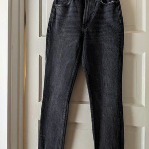 EUC Reformation High Rise Crop Jean - Charcoal